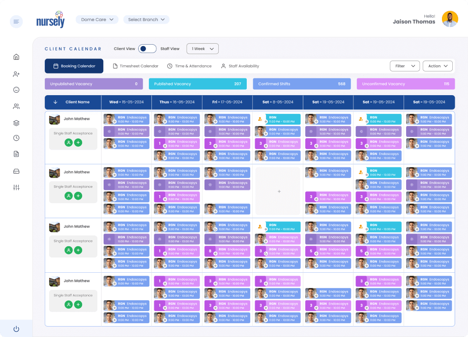 20X staffing and scheduling interface